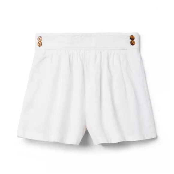 Janie and Jack Other - Janie and Jack Linen-Cotton Button Short in White Size 7 Girls